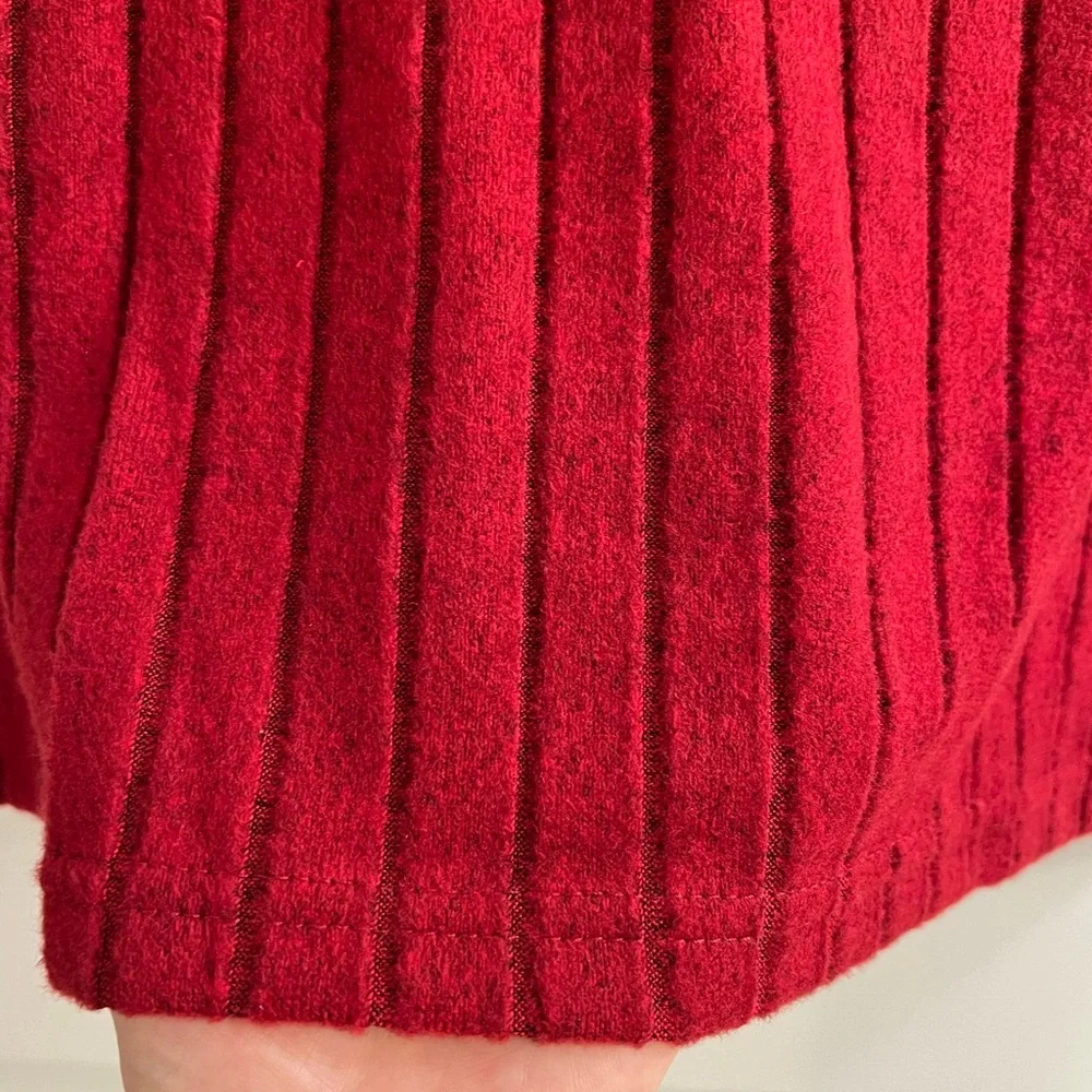 Red Ribbed Knit Sweater - Picture 3 of 7
